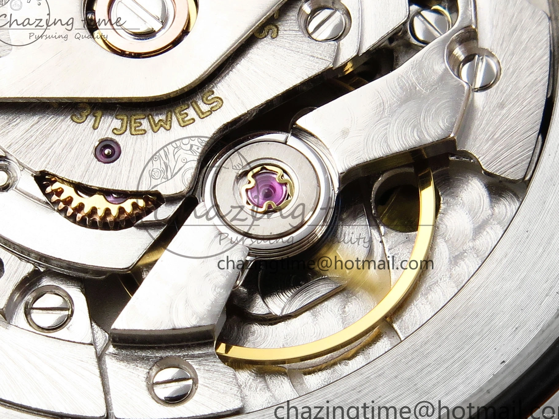 MiroTime 0523 QuickDry DayDate 40 SS GSF Gain Weight Blue Roman Dial Diamonds Bezel on President Bracelet A 1917